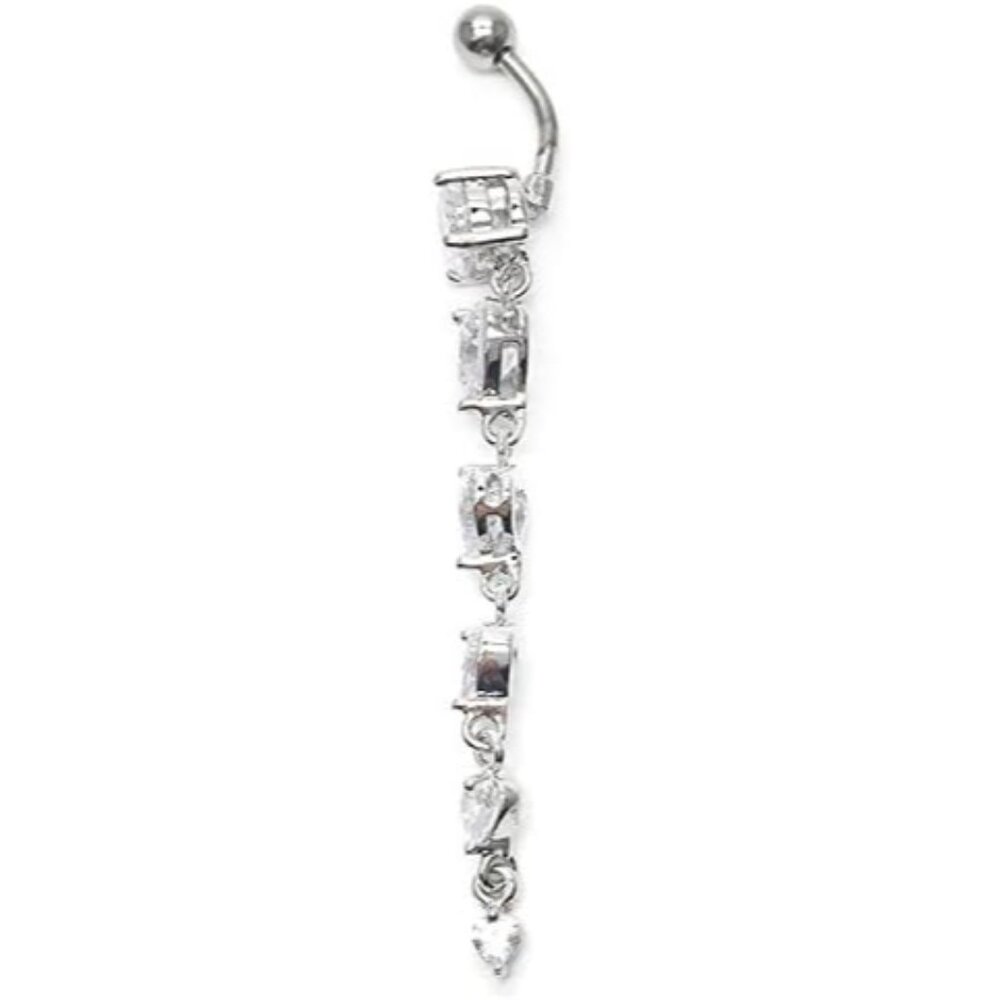 Trendy Long Dangle Belly Button Ring In Stainless… - image 4